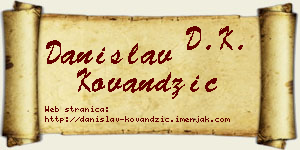 Danislav Kovandžić vizit kartica